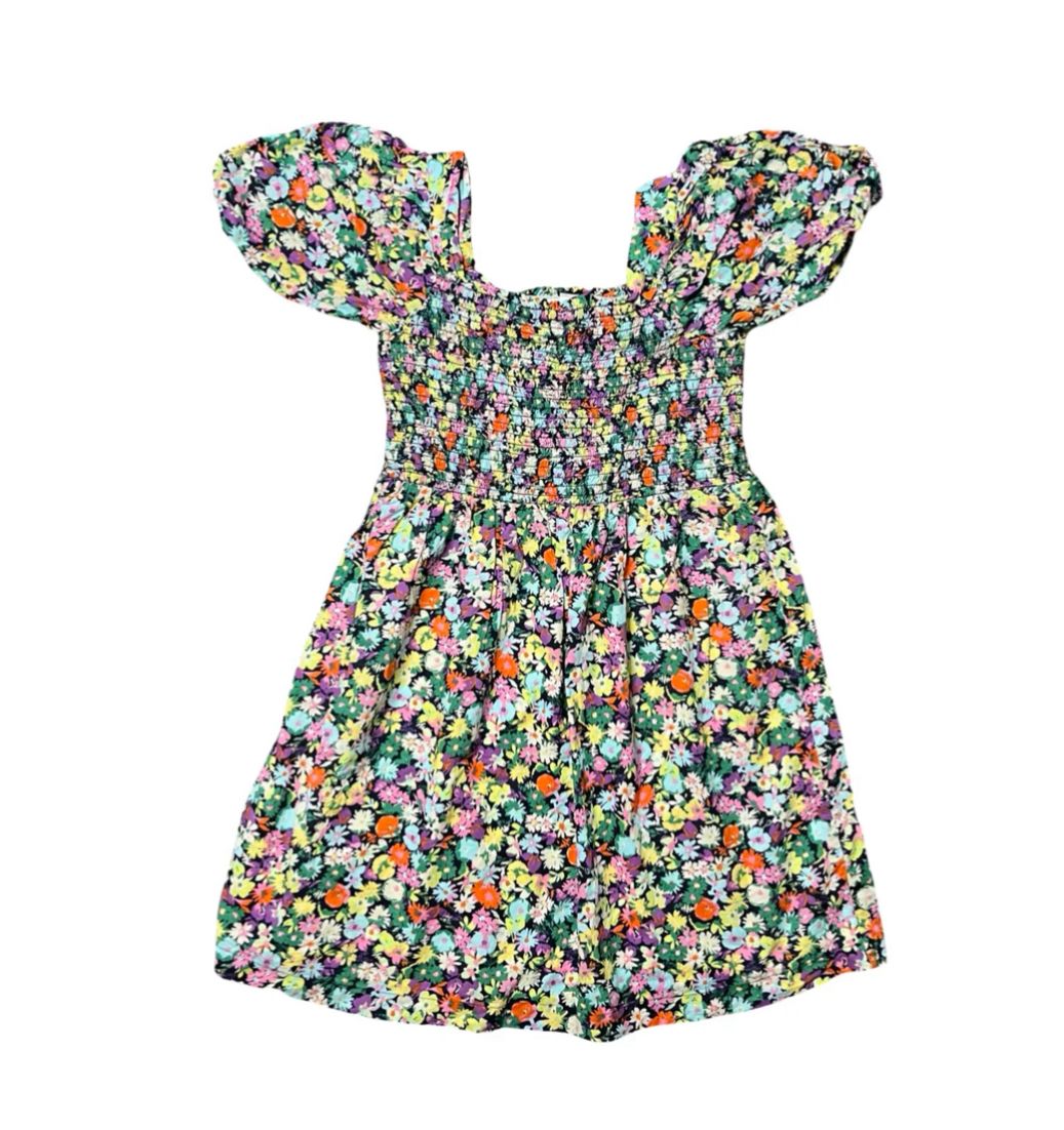 VESTIDO VERDE FLORAL GAP DE 6 A 7 ANOS