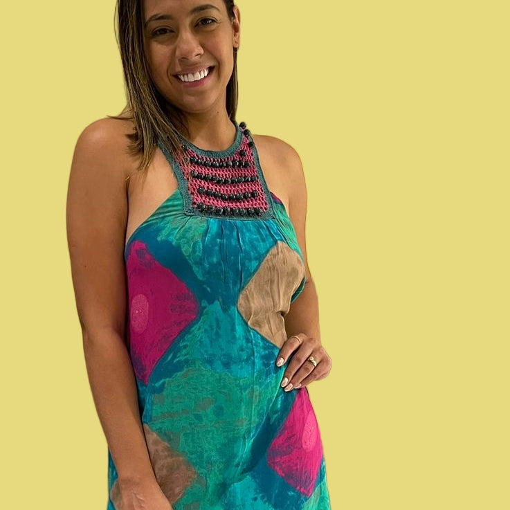 VESTIDO ESTAMPADO COLORIDO  ZARA