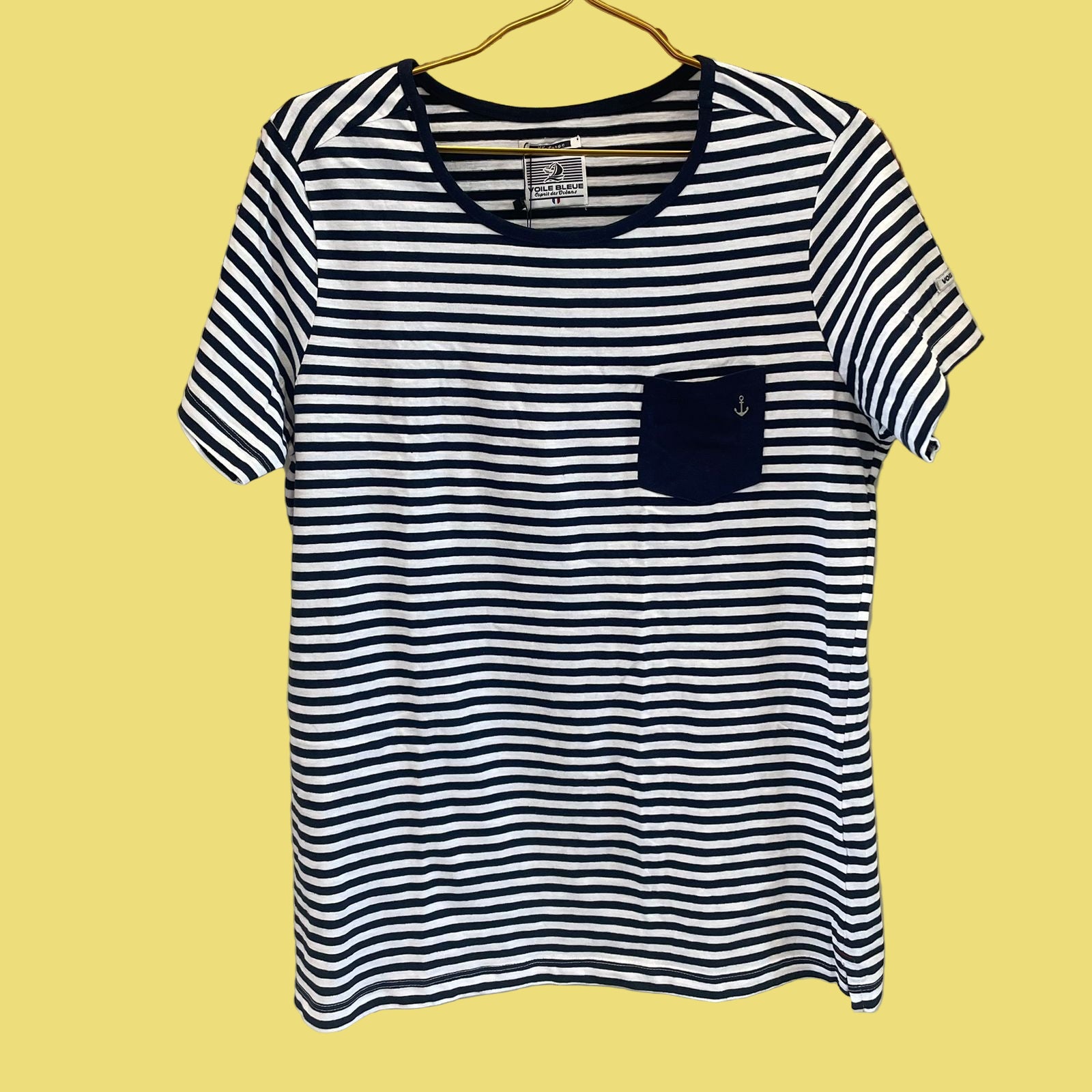 TSHIRT LISTRADA VOILE BLEUE