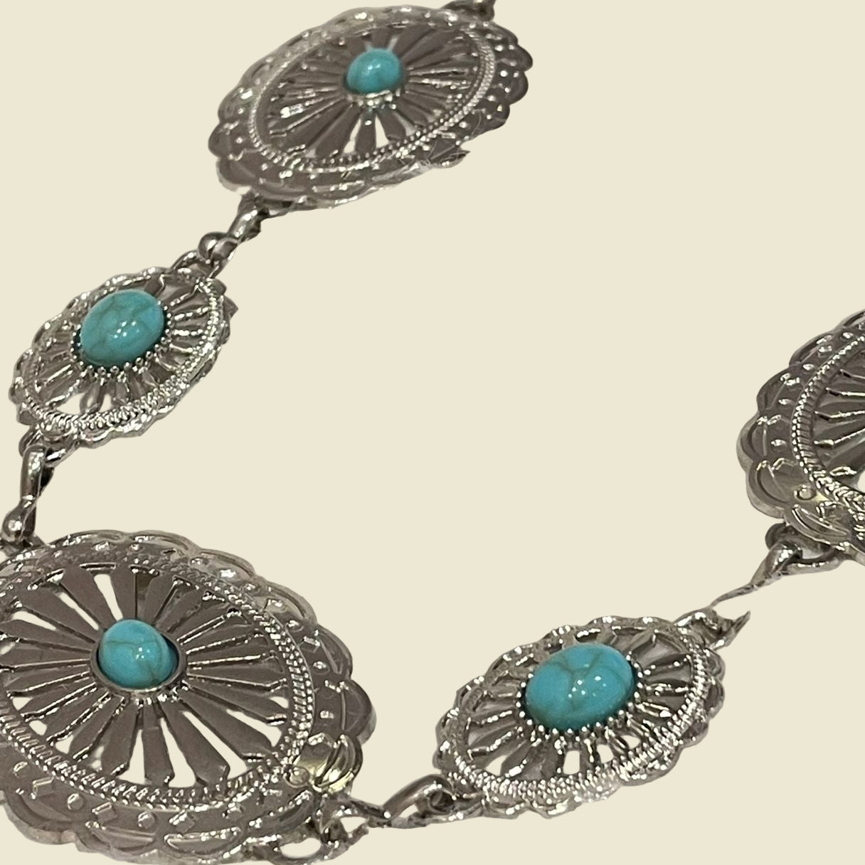 CINTO CORRENTE PRATA C/ PEDRA AZUL