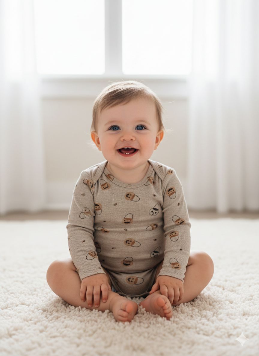 BODY INFANTIL MASCULINO RABBIT+BEAR TAM 6 A 9 MESES