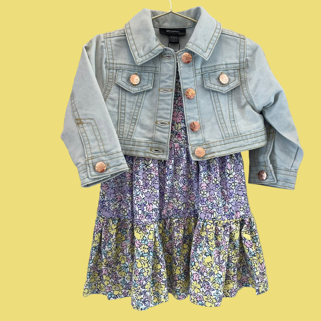 VESTIDO  C/ JAQUETA JEANS  PICAPINO