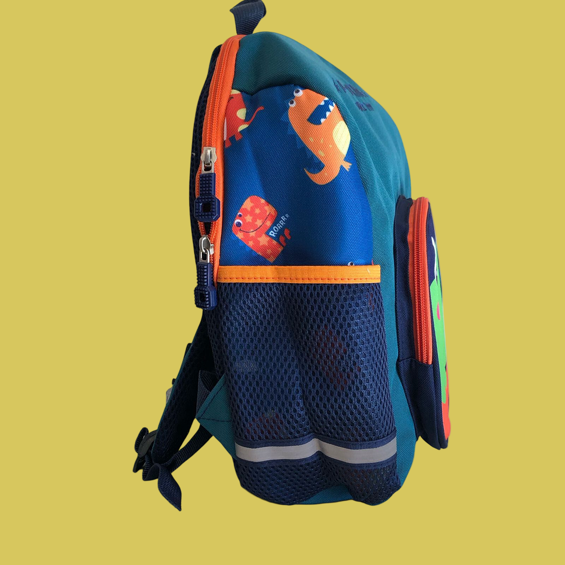 MOCHILA ESCOLAR MASCULINA VERDE C/ DINOSSAURO