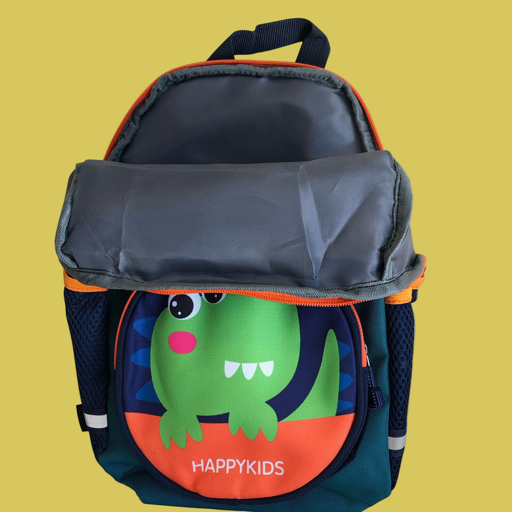 MOCHILA ESCOLAR MASCULINA VERDE C/ DINOSSAURO