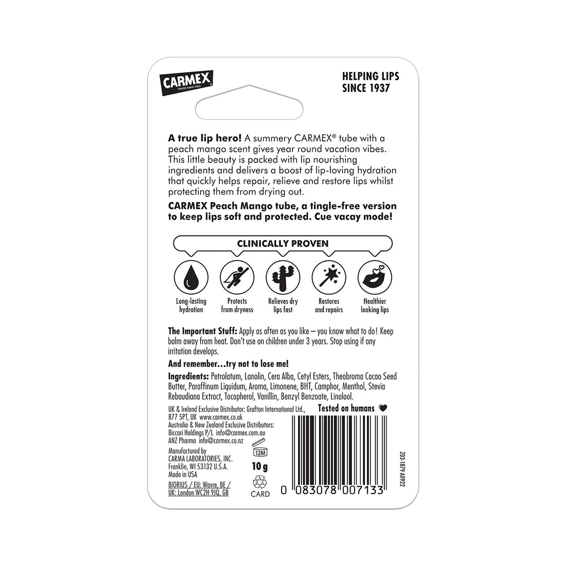 CARMEX LIP 10G PEACH MG