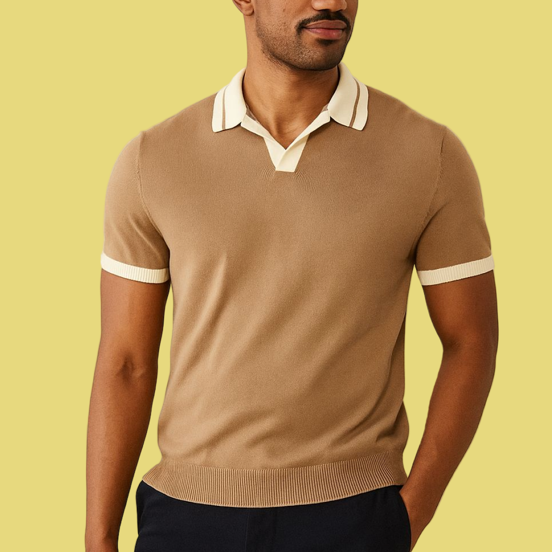 POLO HOLLISTER LINHA MARROM C/BEGE TAM GG