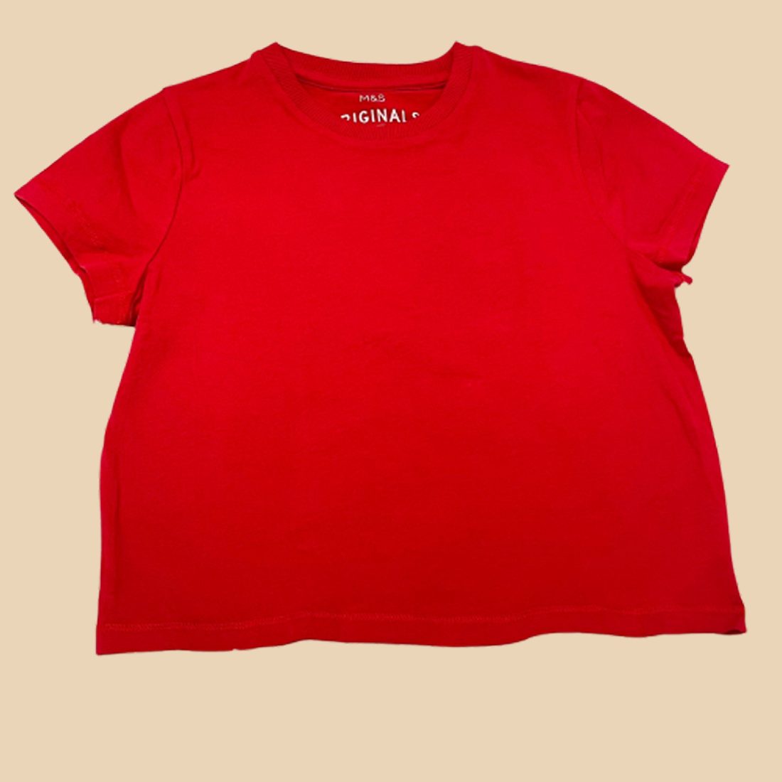 T SHIRT MASCULINO VERMELHA M & S TAM 4/5 ANOS