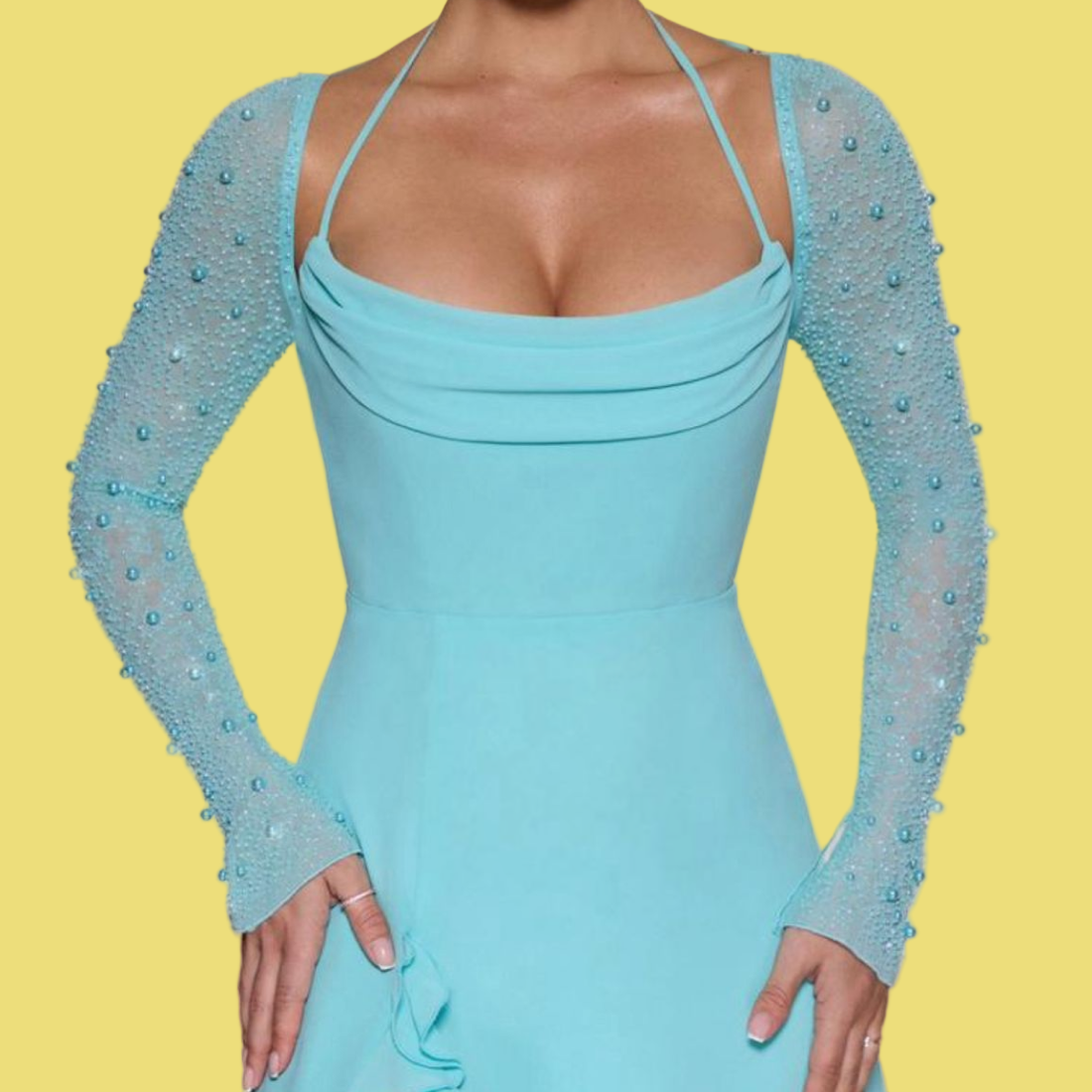 VESTIDO AZUL C/PEDRAS OHPOLLY