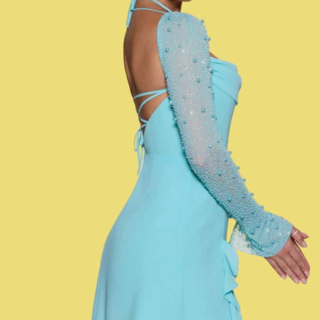 VESTIDO AZUL C/PEDRAS OHPOLLY