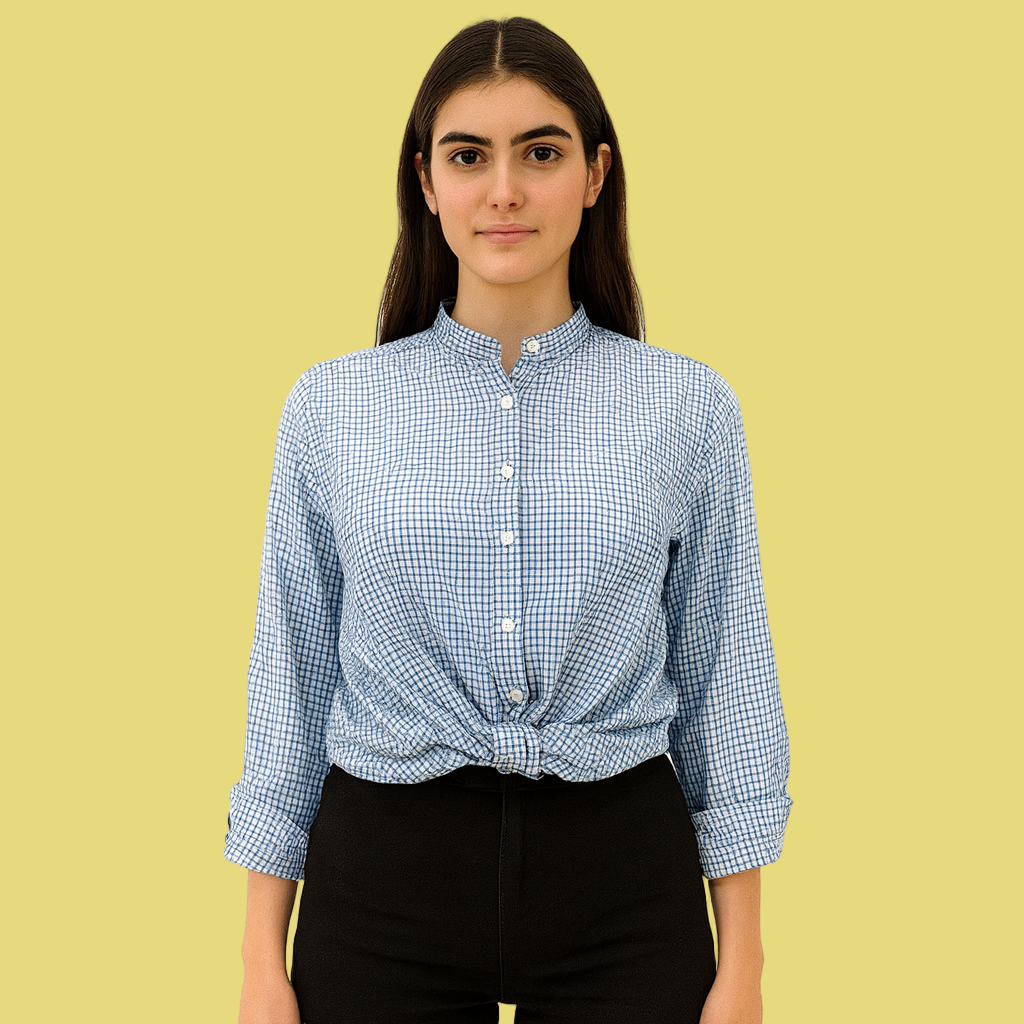 BLUSA ESTILO CROPED XADREZ ZARA