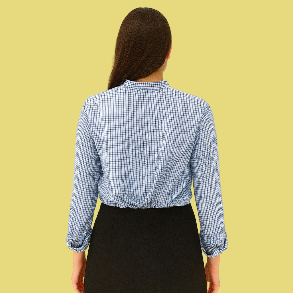 BLUSA ESTILO CROPED XADREZ ZARA