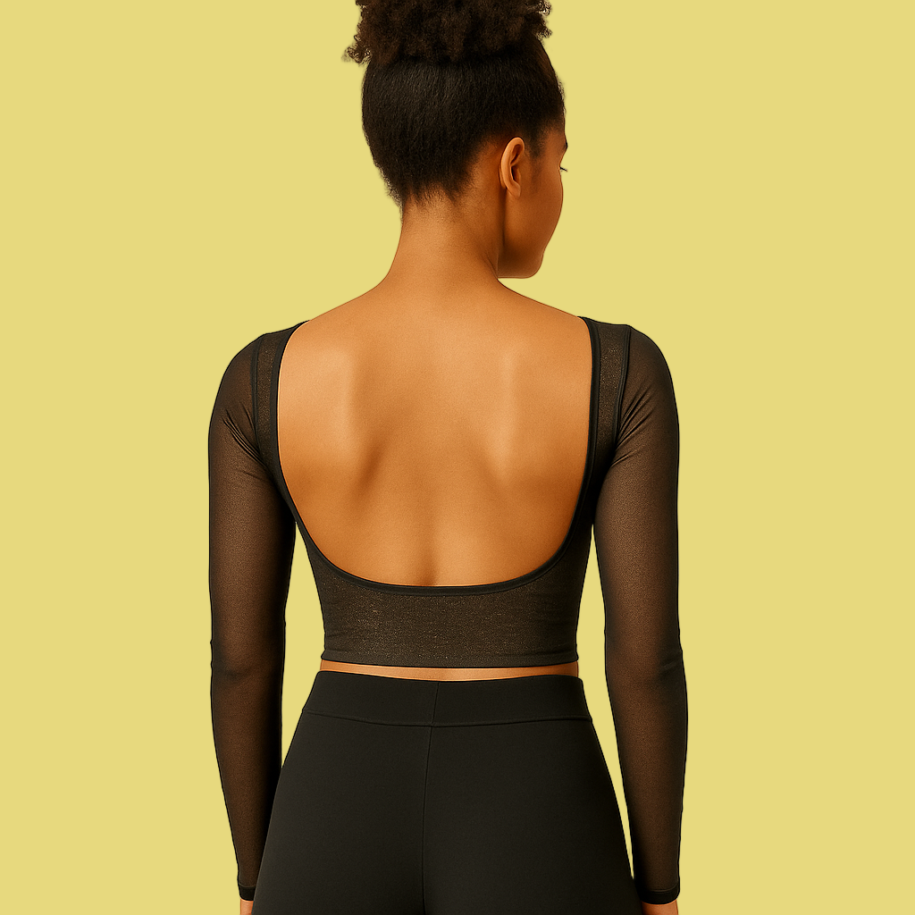 CROPED C/ BRILHO MANGA LONGA BERSHKA