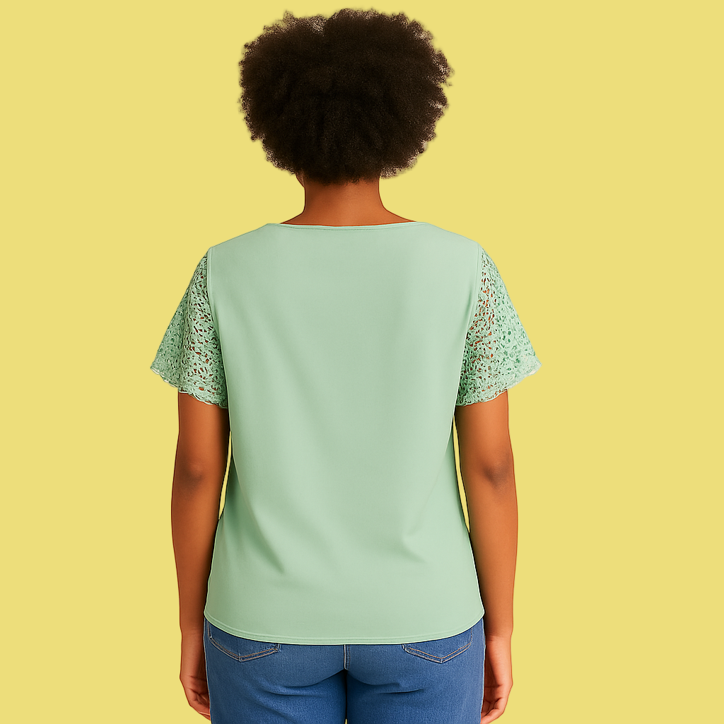 BLUSA MANGAS EM RENDA