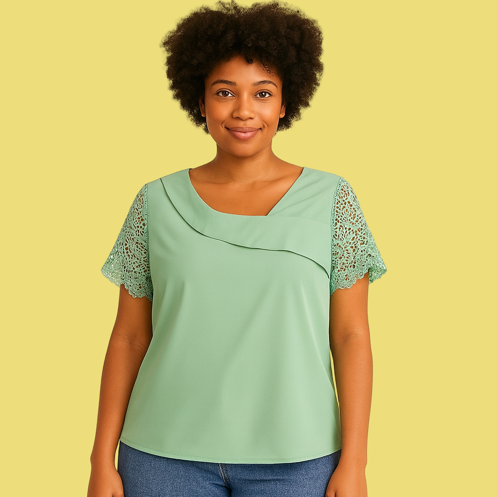 BLUSA MANGAS EM RENDA