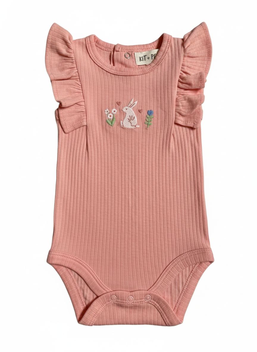 BODY INFANTIL FEMININO BORDADO COELHINHO