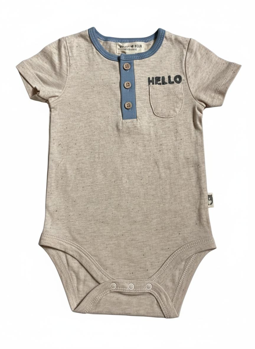 BODY INFANTIL MASCULINO RABBIT+BEAR TAM 6 A 9 MESES