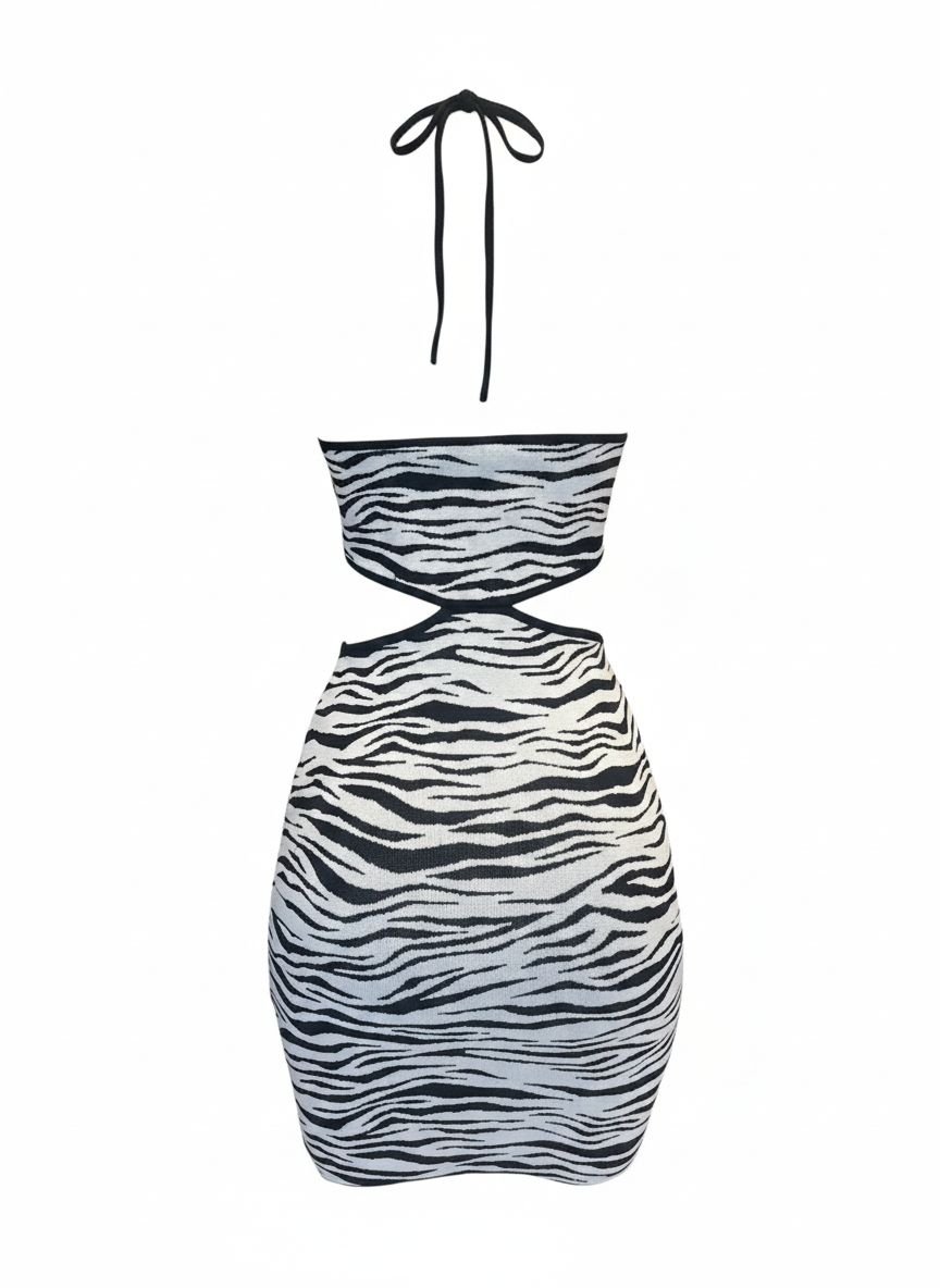 VESTIDO ANIMAL PRINT ZEBRA BERSHKA