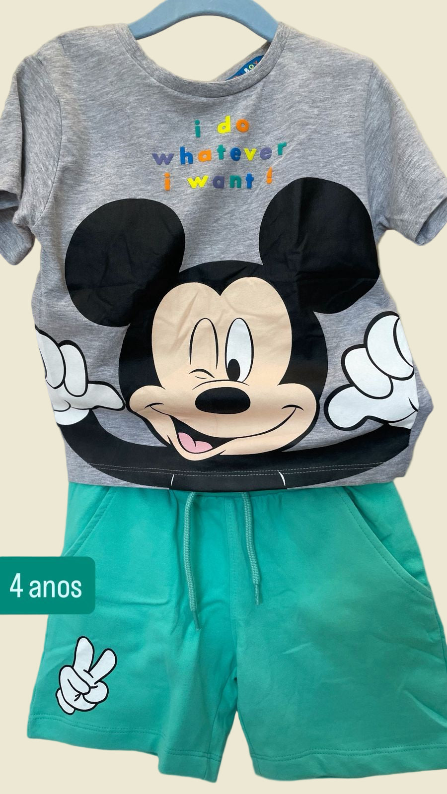 CONJUNTO INFANTIL SHORT/TSHIRT MICKEY MOUSE