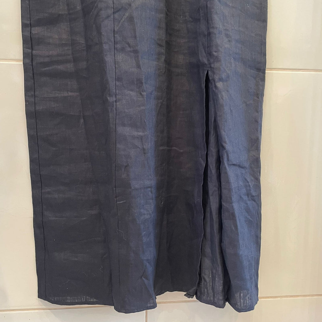 VESTIDO LINHO H & M T AM 42/M PRETO