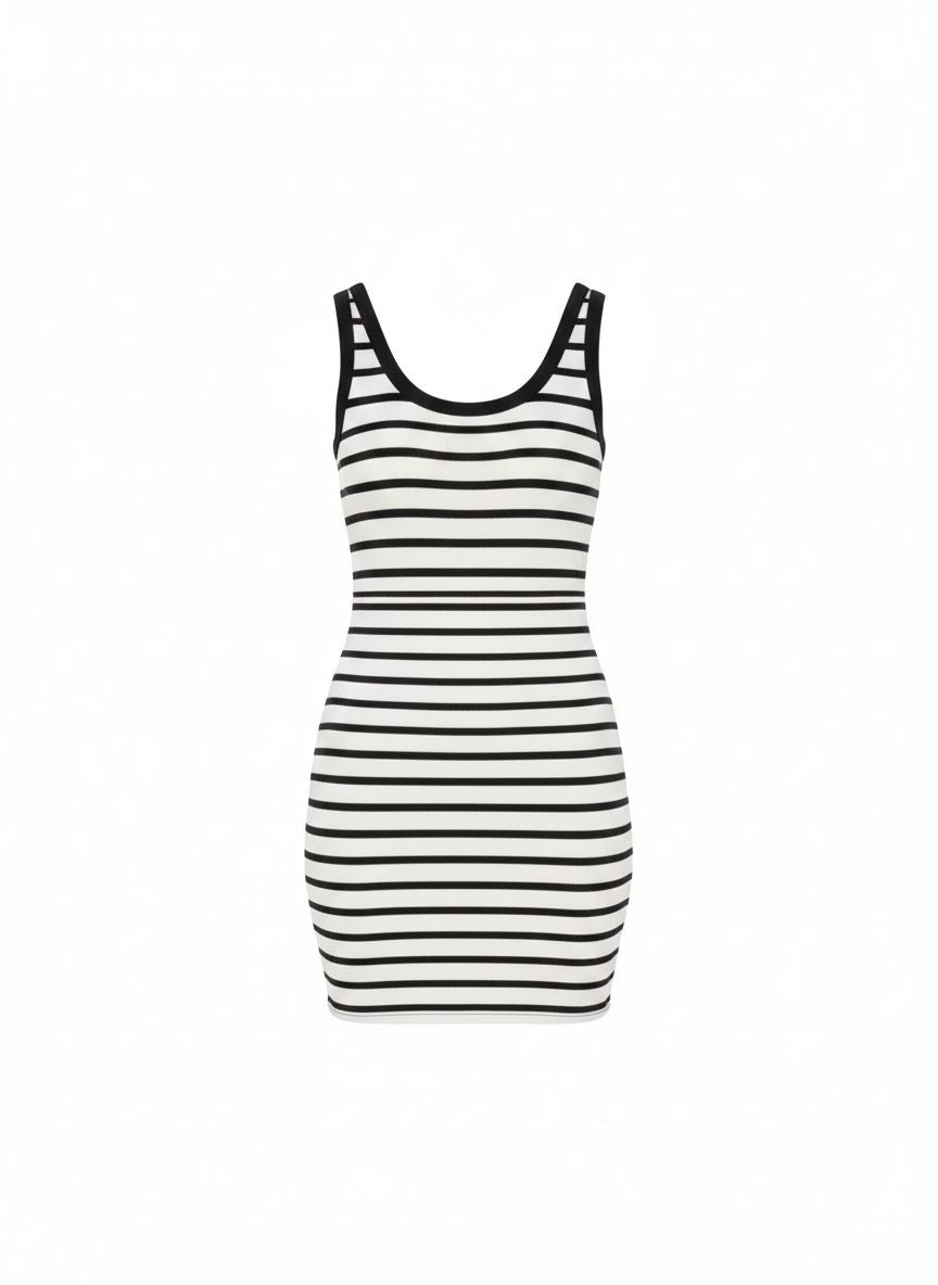 VESTIDO MALHA CANELADA LISTRA BRAVE SOUL TAM M