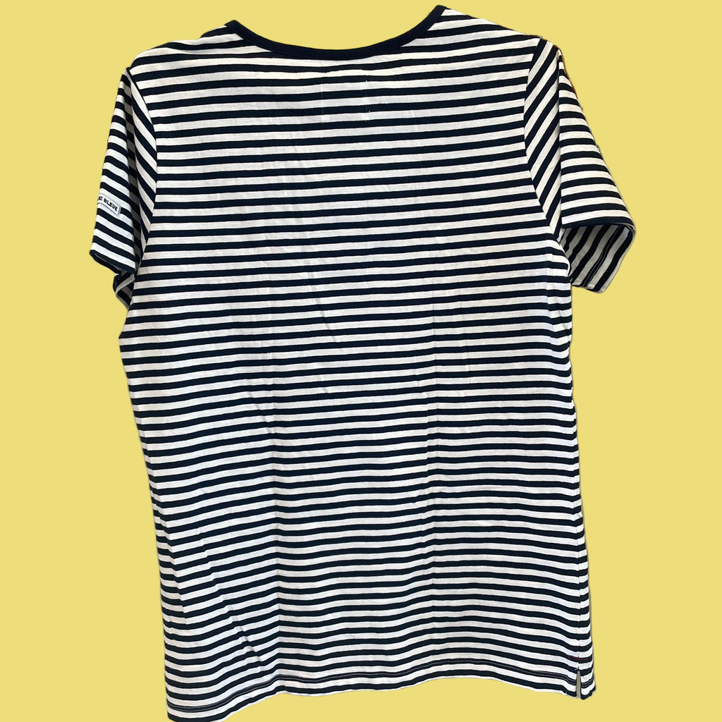 TSHIRT LISTRADA VOILE BLEUE