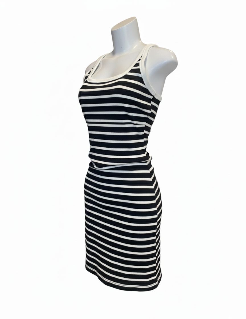 VESTIDO MALHA CANELADA LISTRA BRAVE SOUL TAM M