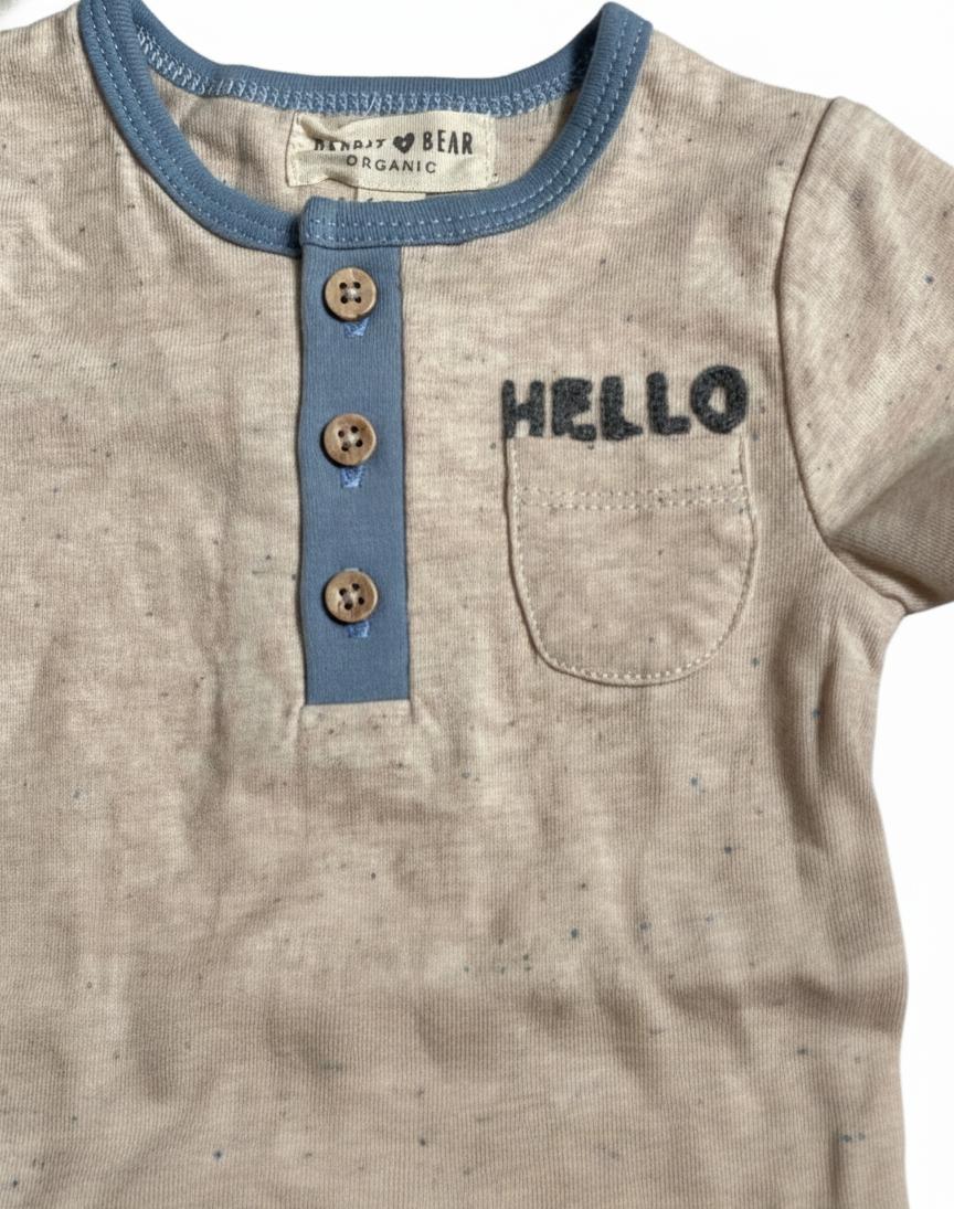 BODY INFANTIL MASCULINO RABBIT+BEAR TAM 6 A 9 MESES