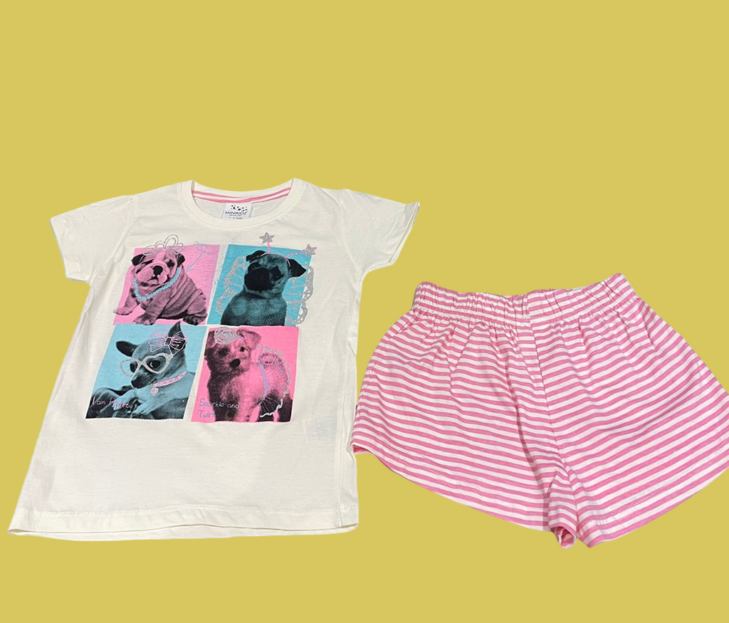 CONJUNTO FEMININO INFANTIL TSHIRT/SHORT MINIKIDZ